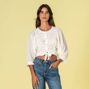Blusa Bordado Inglês C/ Botões