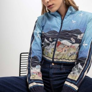 Bomber Estampado C/ Ombreiras