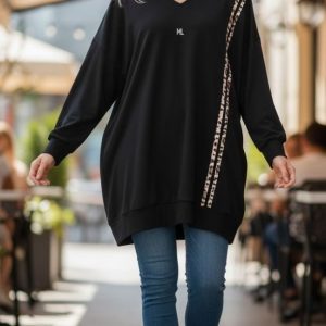 Camisola Felpa Algodão C/ Risca Frontal